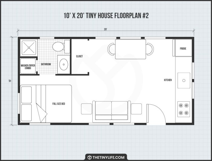 Desain rumah ukuran 10x20 1 lantai