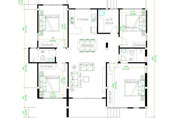 Desain rumah minimalis ukuran 12x12