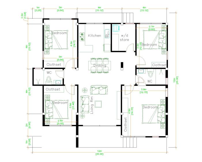 Desain rumah minimalis ukuran 12x12