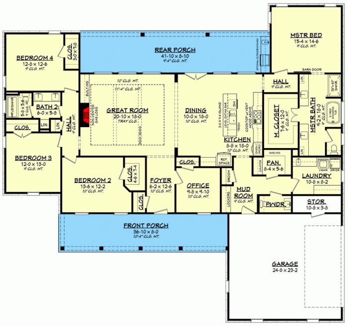 Desain rumah satu lantai 4 kamar tidur