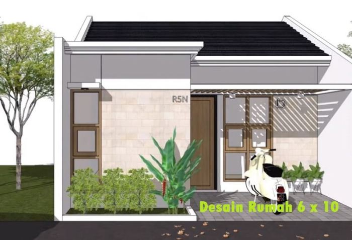 Desain rumah minimalis luas tanah 6x10