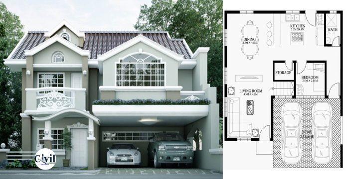 Desain rumah type 64