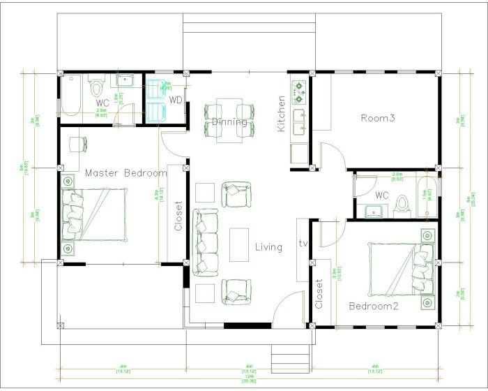 Desain rumah minimalis ukuran 12x12