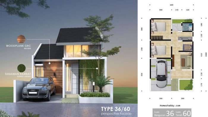 Desain rumah shabby type 36