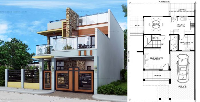 Desain rumah modern 2 lantai beserta denahnya