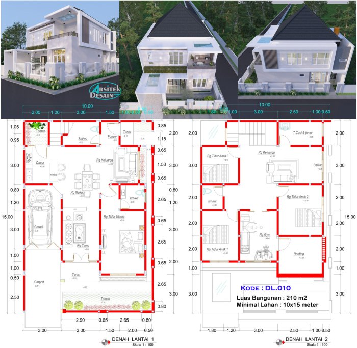 Desain rumah ukuran 15 x 20