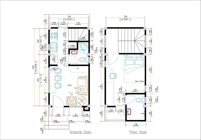 Desain rumah ukuran 3x6 meter 2 lantai